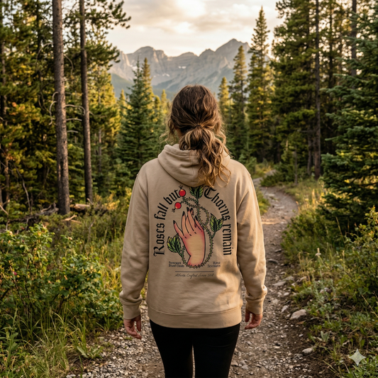 Wild Rose Thorns Hoodie - Clay