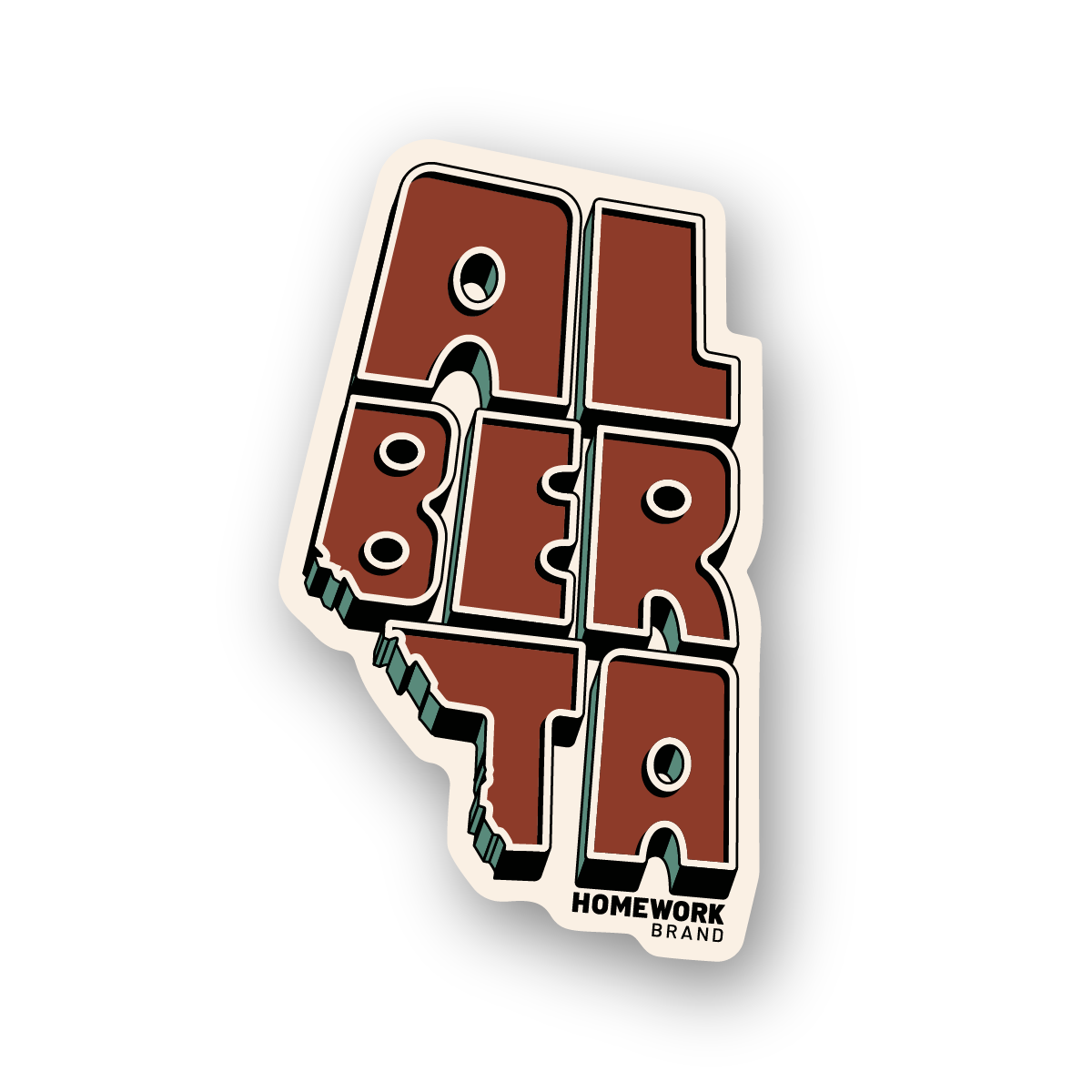 3D Alberta Sticker