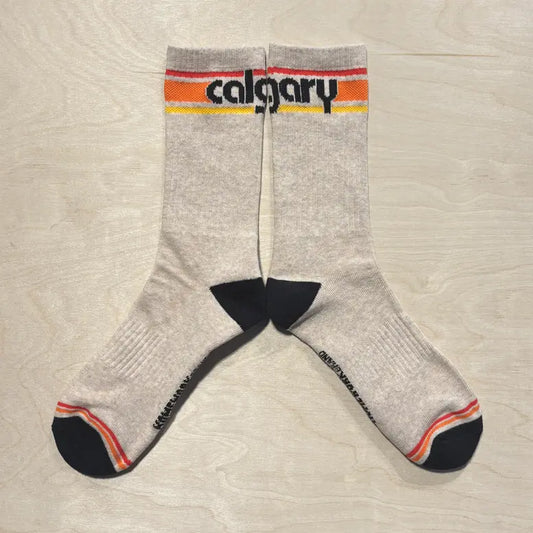 Retro Calgary Socks Oatmeal Homework Brand