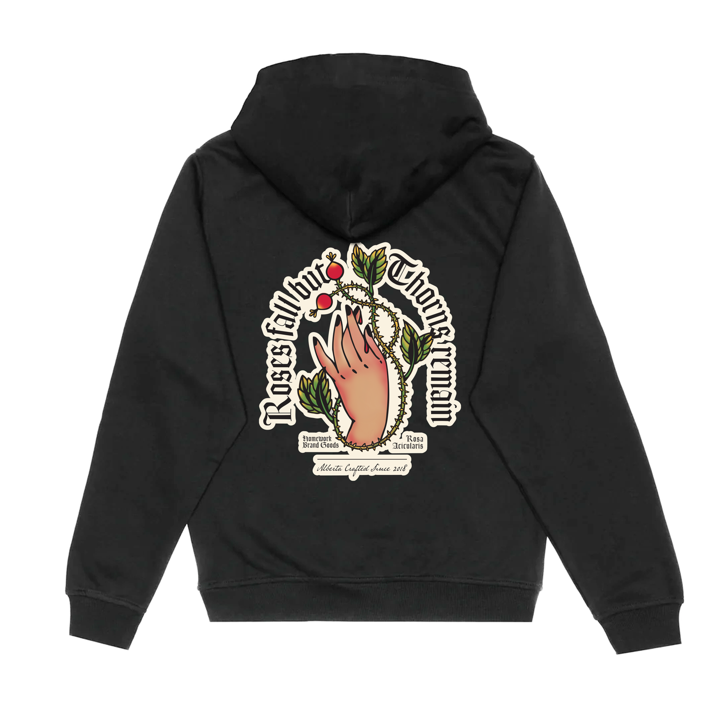 Wild Rose Thorns Hoodie - Black