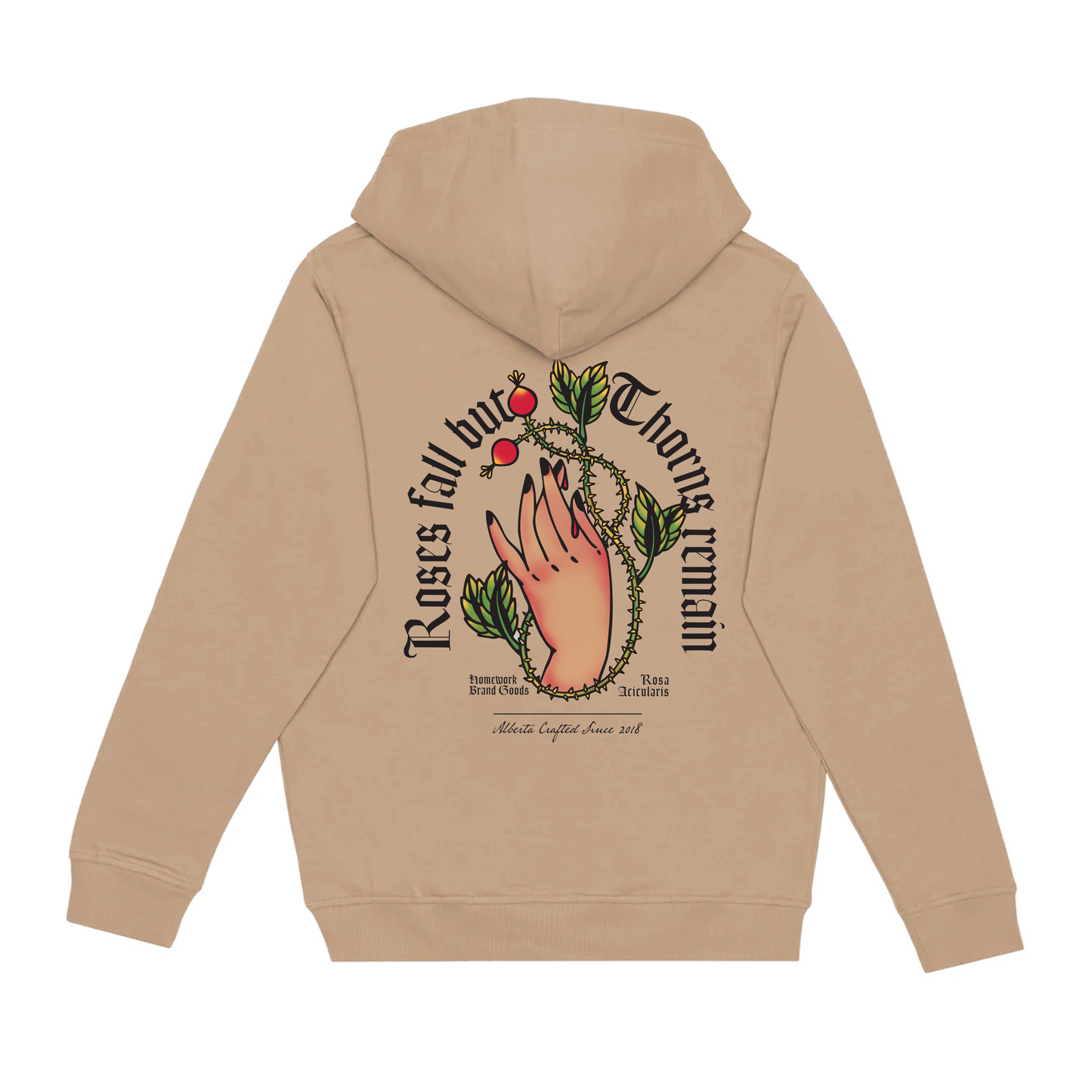 Wild Rose Thorns Hoodie - Clay