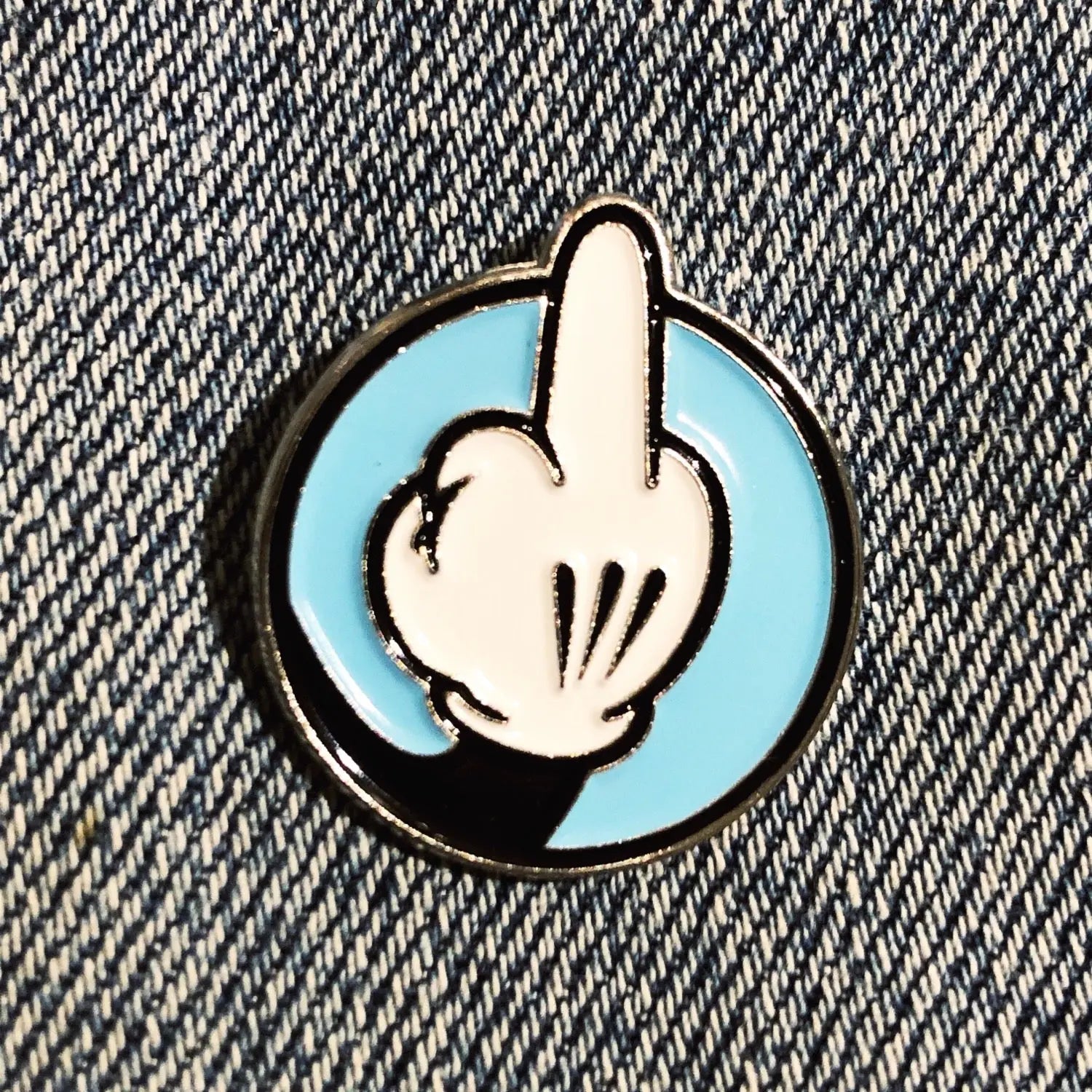 Cartoon Finger enamel pin Homework Brand